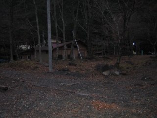 夕闇の梅ヶ島キャンプ場