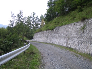 上日川ダムの西側を巡る林道砥山線