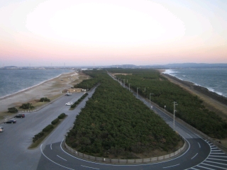 富津岬　左は東京湾　右は浦賀水道