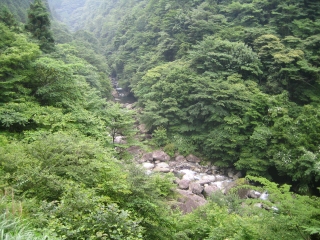 福士川渓谷沿いに奥山温泉目指して遡ります