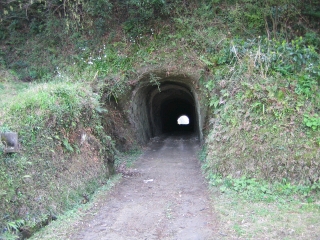 林道竹岡線の名物　素掘トンネル