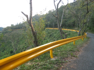 黄色いガードレールは山口県の目印