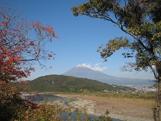富士川越しに見る富士山
