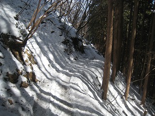陣馬山から和田峠へ下るルート
